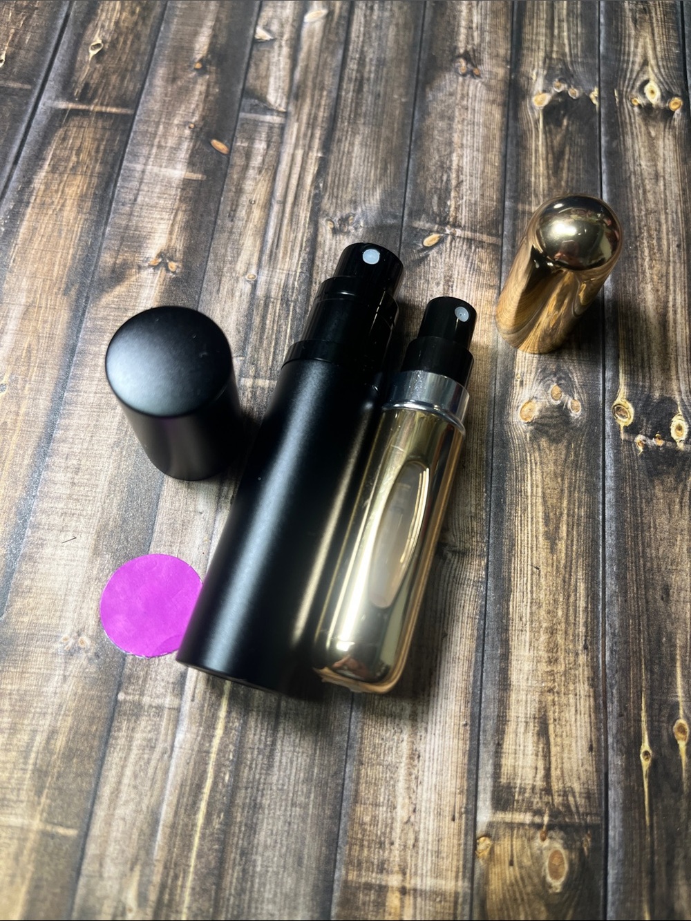 5for$10 Black & Gold 5ml Refillable Perfume Spray Bottle Portable Mini